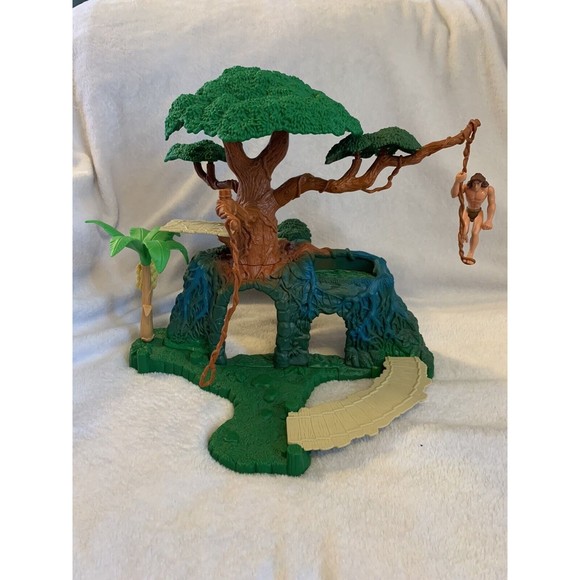 1999 COLLECTIBLE RARE DISNEY VINTAGE TARZAN JUNGLE TREEHOUSE PLAYSET - Picture 1 of 12